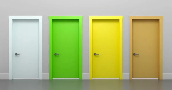 multi color set of doors