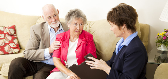 senior getting mental health treatment