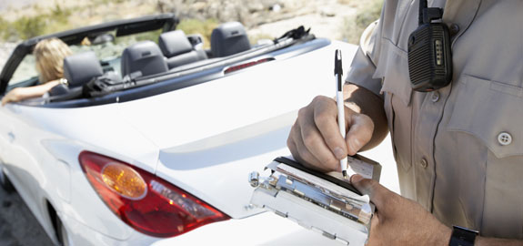 Officer writing a ticket